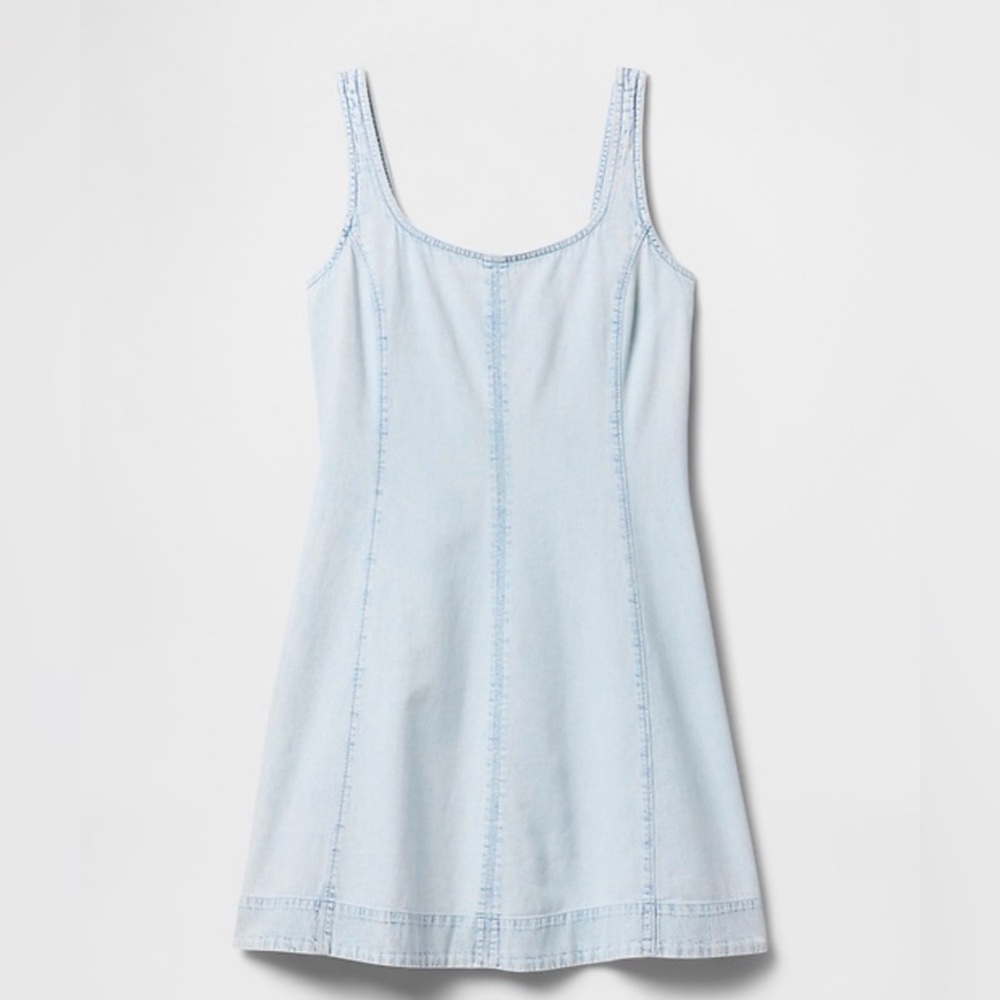 Gap Denim Stone Washed Casual Mini Dress NWT XL Summer Spring Vacation Beachy - Picture 5 of 6